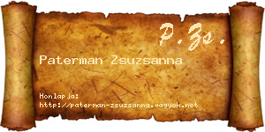 Paterman Zsuzsanna névjegykártya